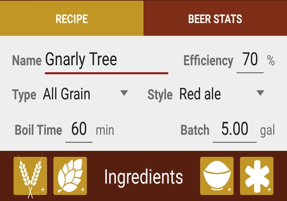 The Brew Calculator Android app allows home 
                                    brewers to create recipes and calculate their beer's statistics. 
                                    The app has an SQLite database which is populated with ingredients from 
                                    Seven Bridges Organic in Santa Cruz